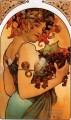 Fruit 1897 litho Czech Art Nouveau distinct Alphonse Mucha